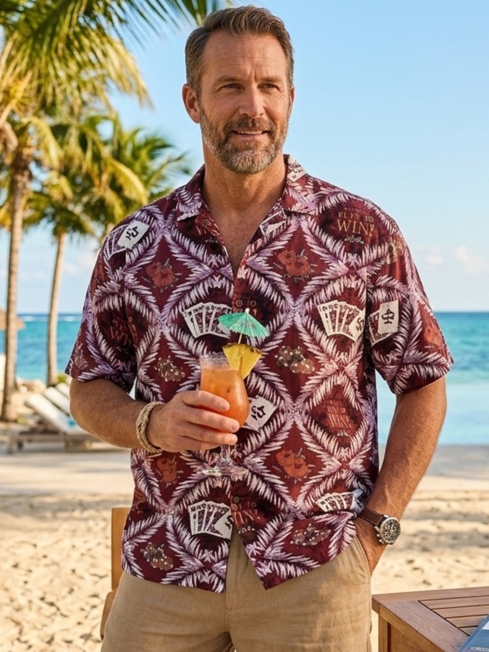 Big Dogs Play To Win Hawaiian Camp Shirt